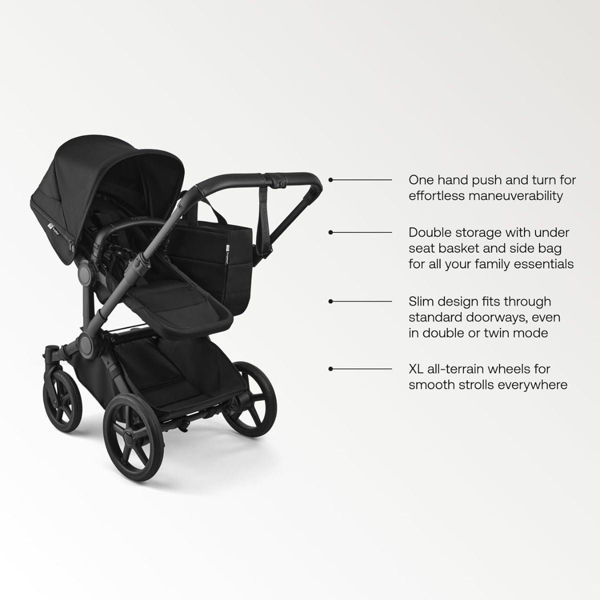 Bugaboo Donkey 6 Complete Single-to-Double Stroller - Black / Deep Indigo