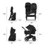Bugaboo Donkey 6 Complete Single-to-Double Stroller - Black / Desert Taupe Melange on Luna Baby Store Miami