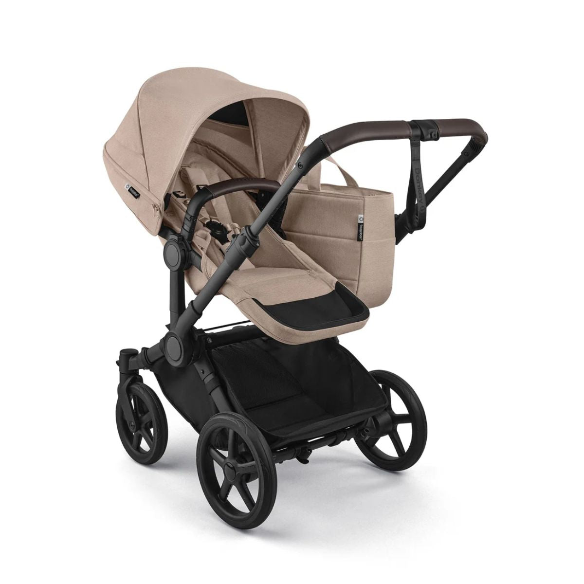 Bugaboo Donkey 6 Complete Single-to-Double Stroller - Black / Desert Taupe Melange on Luna Baby Store Miami