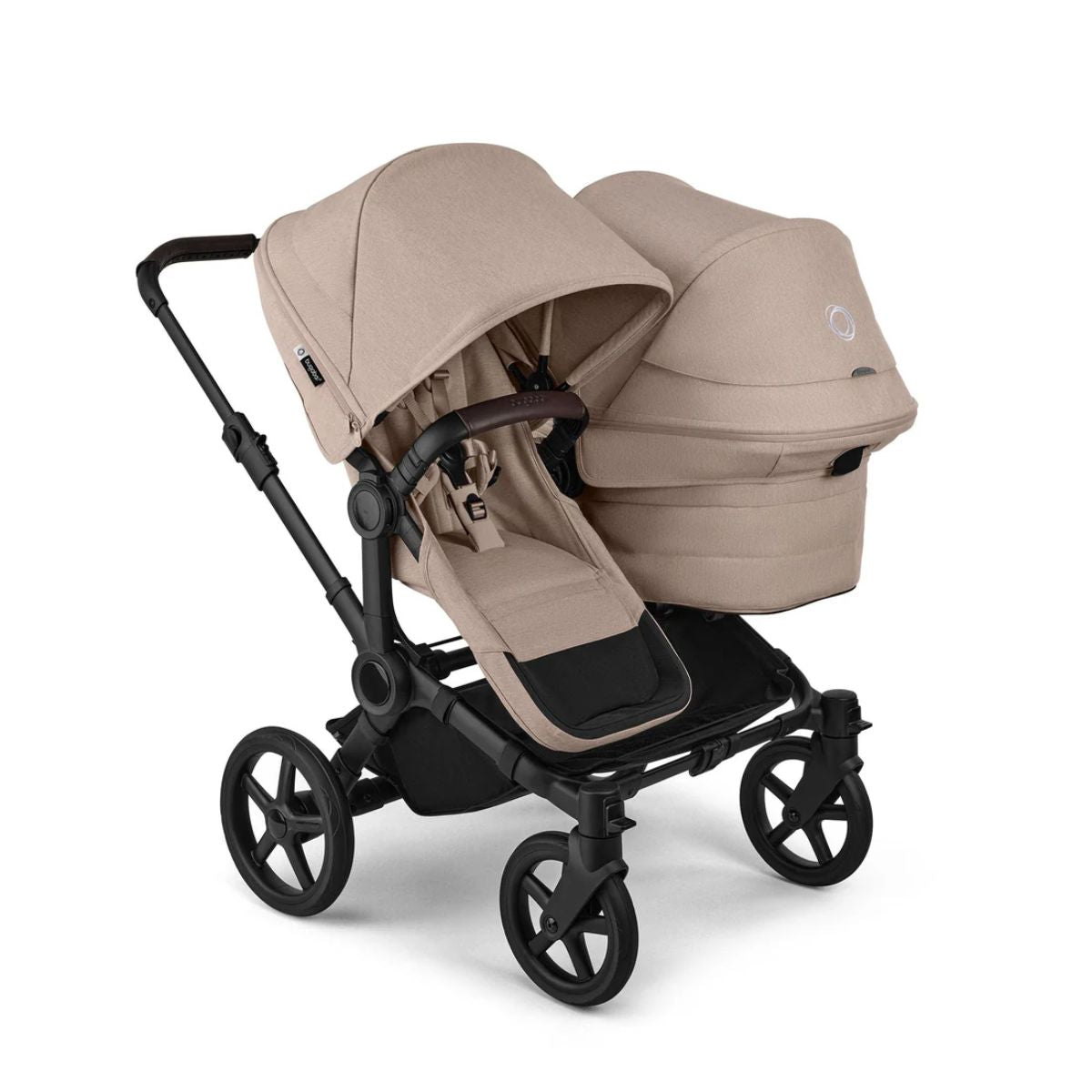 Bugaboo Donkey 6 Complete Single-to-Double Stroller - Black / Desert Taupe Melange on Luna Baby Store Miami