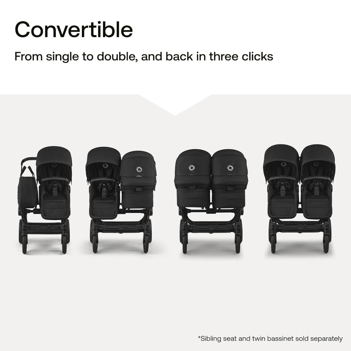 Bugaboo Donkey 6 Complete Single-to-Double Stroller - Black / Fern Green