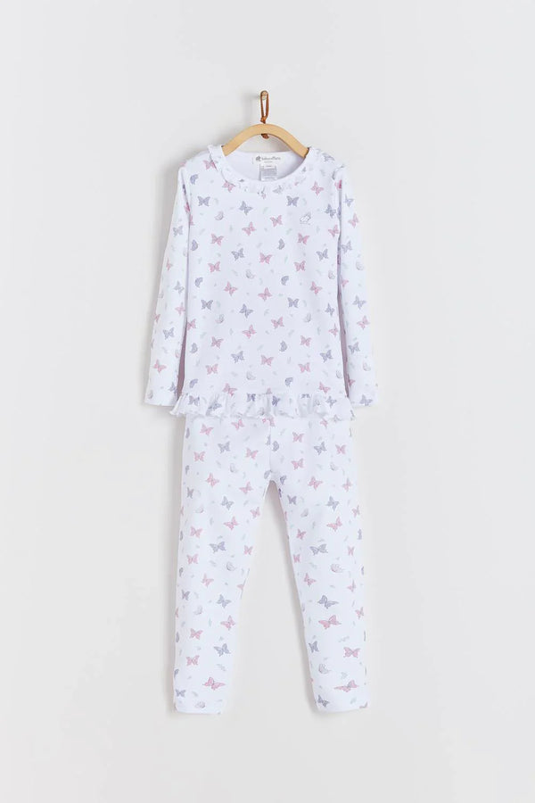 Babycottons Butterfly Pima Cotton Snug Fit Long Pajama Set