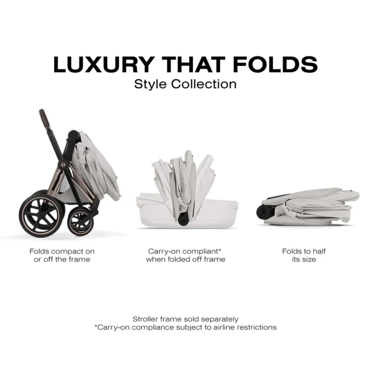 CYBEX PRIAM Fold Lux Carry Cot - Style Collection City Grey on Luna Baby Store Miami