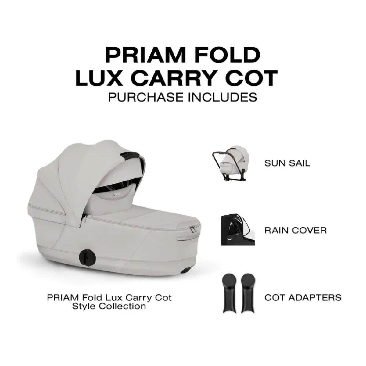CYBEX PRIAM Fold Lux Carry Cot - Style Collection City Grey on Luna Baby Store Miami