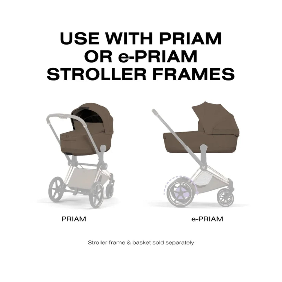 CYBEX PRIAM Fold Lux Carry Cot - Style Collection Coconut Brown on Luna Baby Store Miami