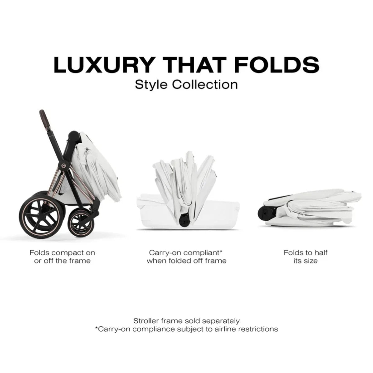 CYBEX PRIAM Fold Lux Carry Cot - Style Collection Off White on Luna Baby Store Miami
