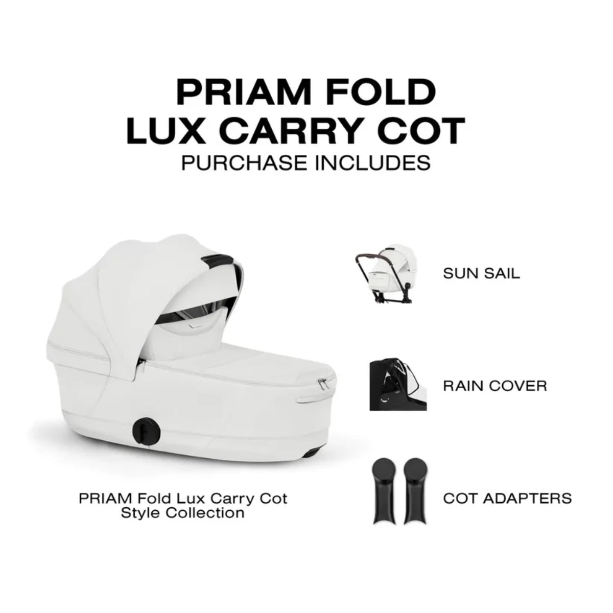 CYBEX PRIAM Fold Lux Carry Cot - Style Collection Off White on Luna Baby Store Miami