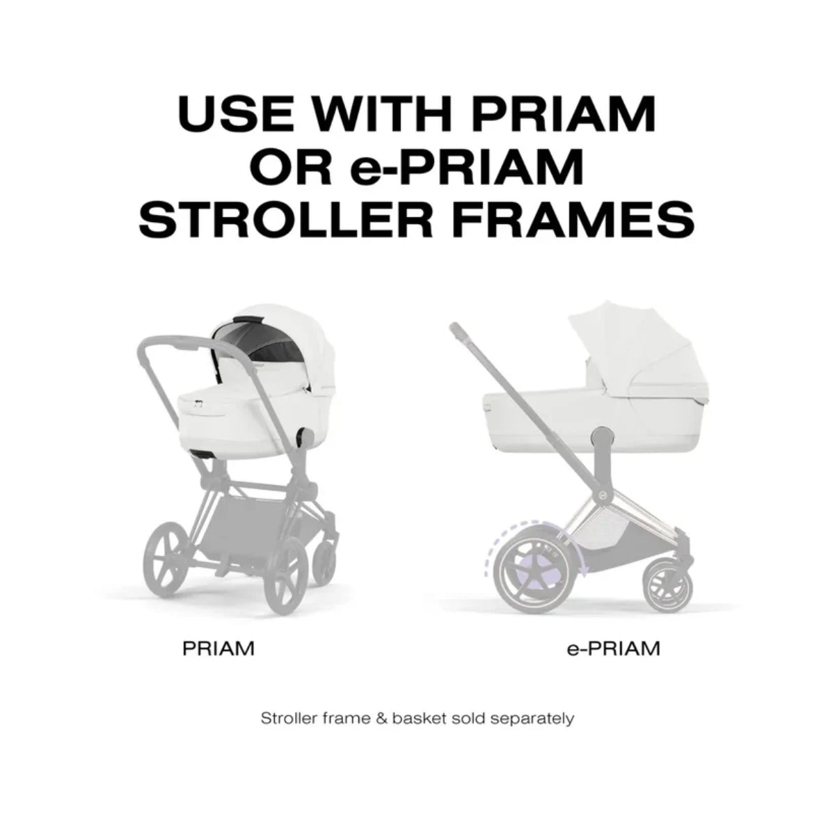 CYBEX PRIAM Fold Lux Carry Cot - Style Collection Off White