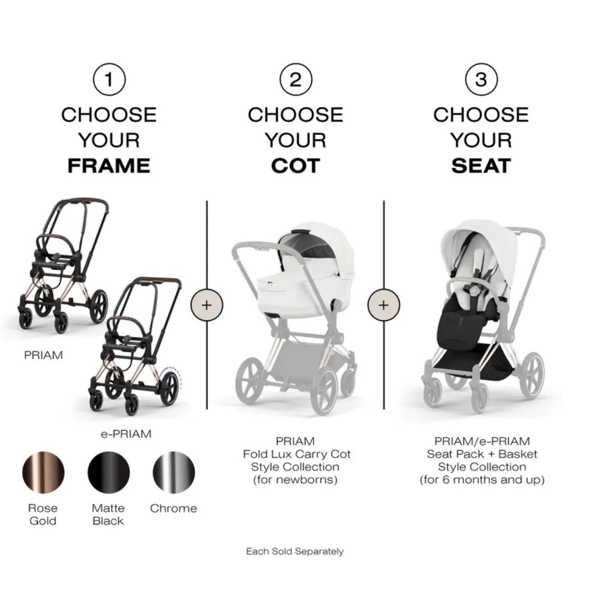 CYBEX PRIAM Fold Lux Carry Cot - Style Collection Off White on Luna Baby Store Miami