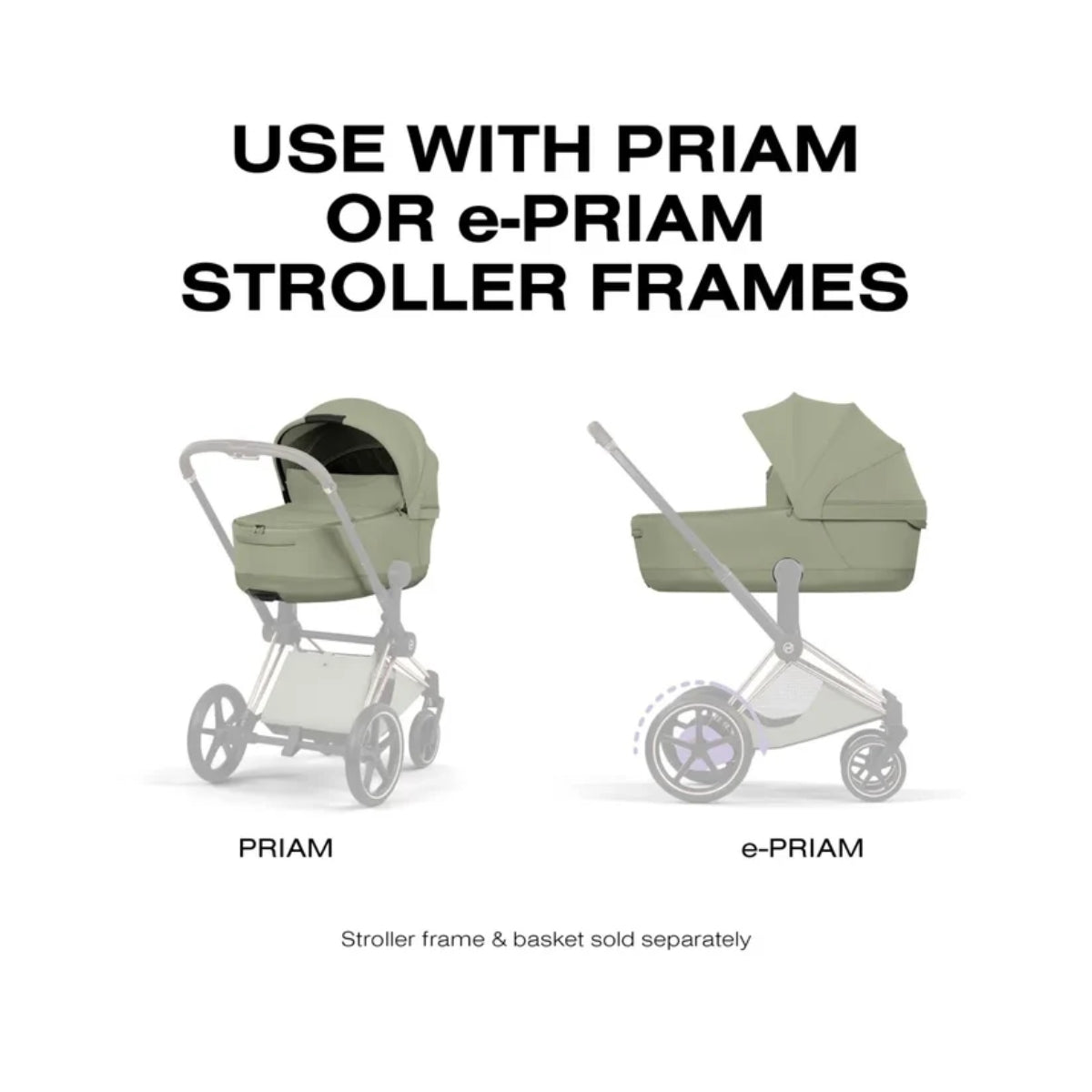 CYBEX PRIAM Fold Lux Carry Cot - Style Collection Sage Green