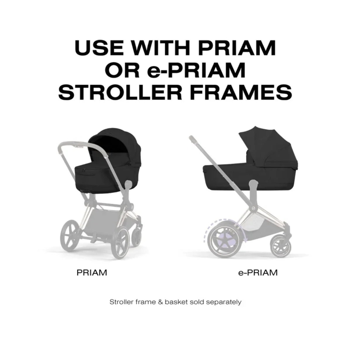 CYBEX PRIAM Fold Lux Carry Cot - Style Collection Sepia Black on Luna Baby Store Miami