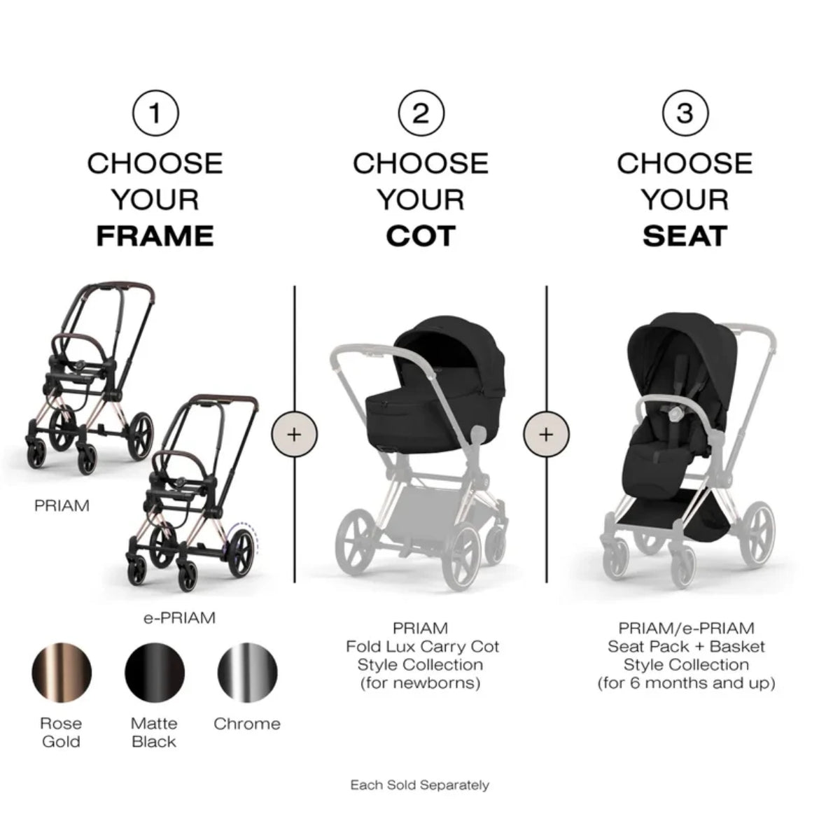 CYBEX PRIAM Fold Lux Carry Cot - Style Collection Sepia Black on Luna Baby Store Miami