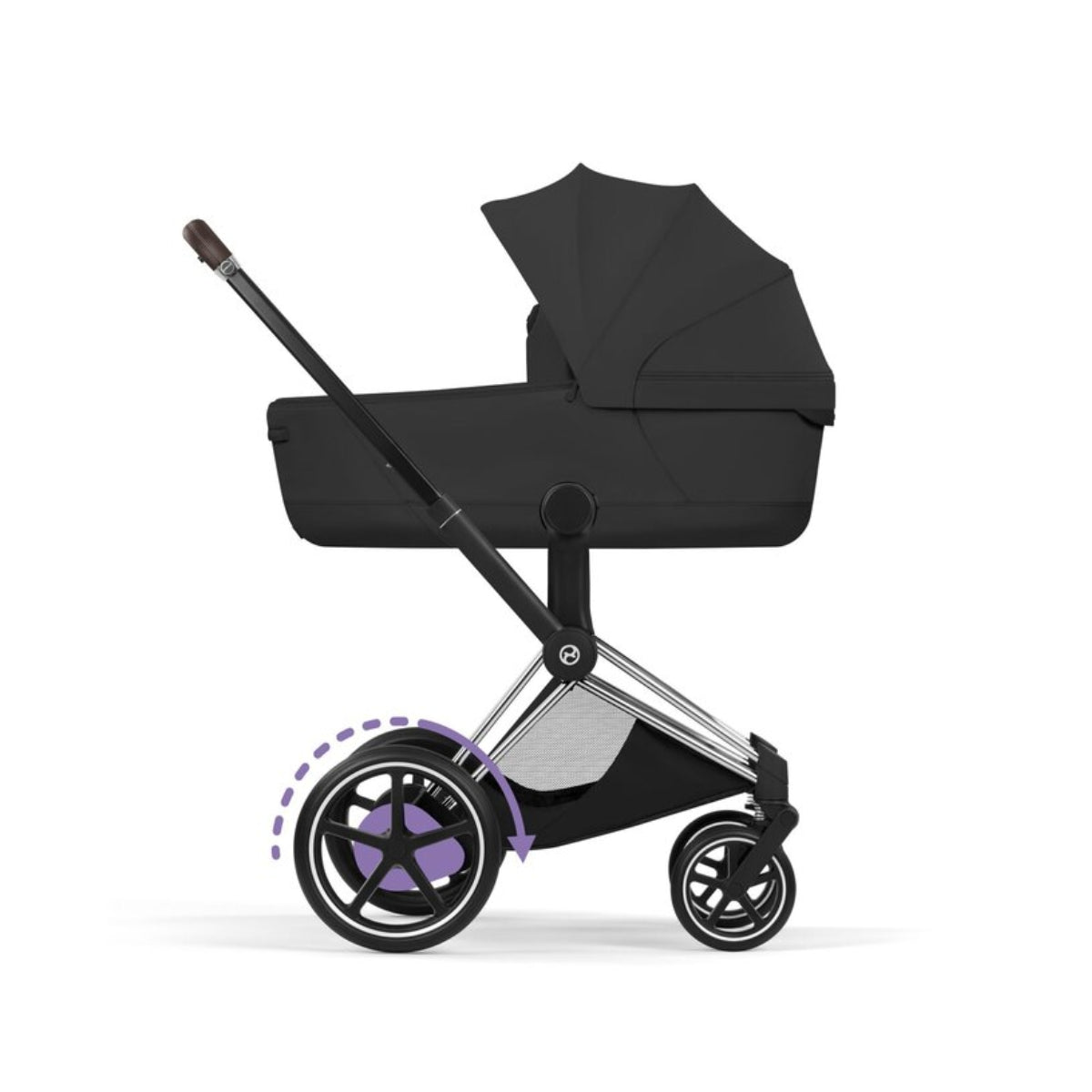 CYBEX e-PRIAM Stroller Frame - Style Collection Chrome Brown