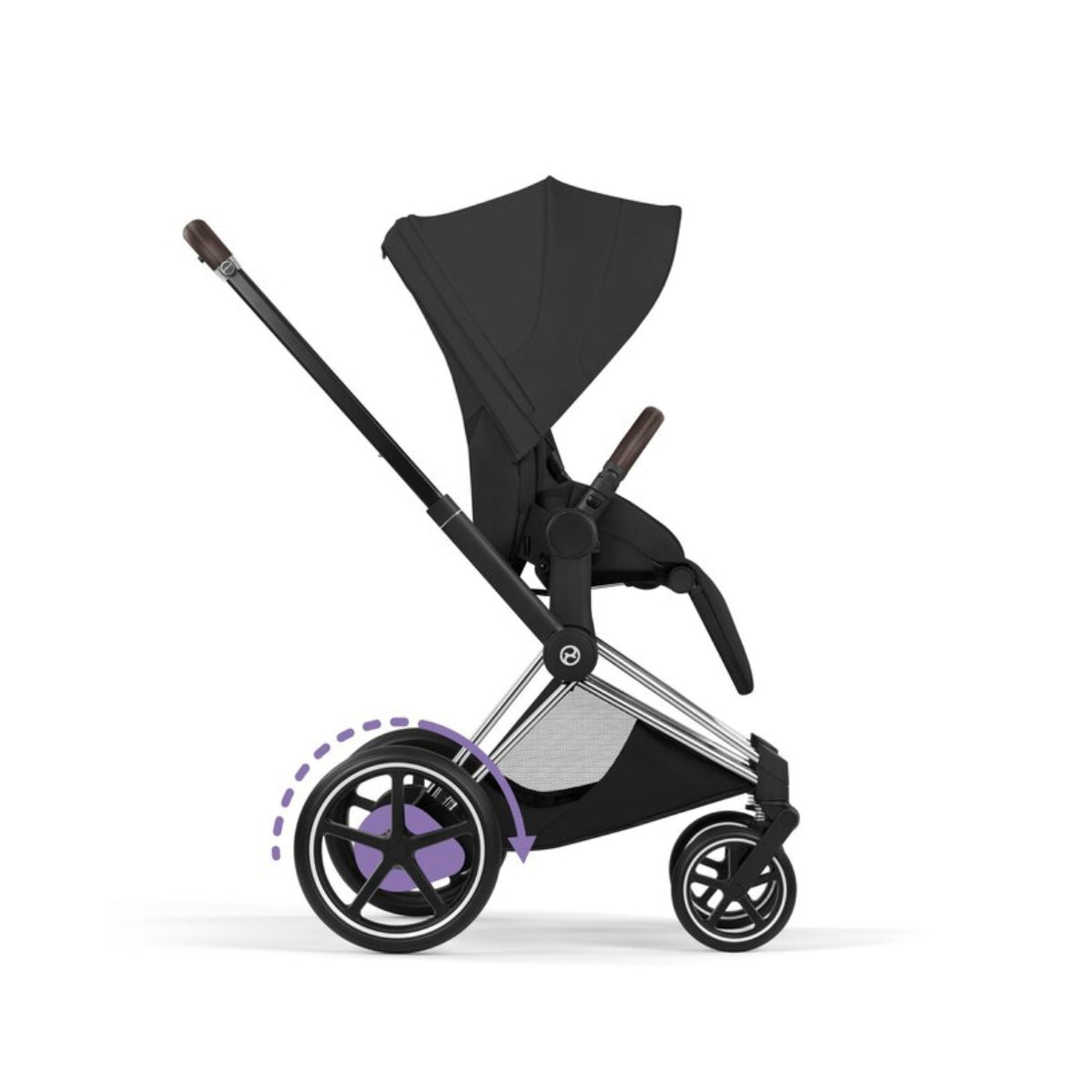 CYBEX e-PRIAM Stroller Frame - Style Collection Chrome Brown