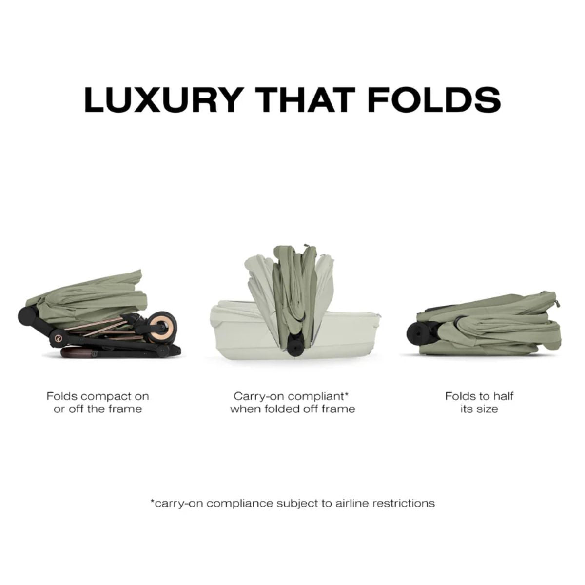 CYBEX MIOS/COYA Fold Lux Carry Cot Style Collection - Sage Green