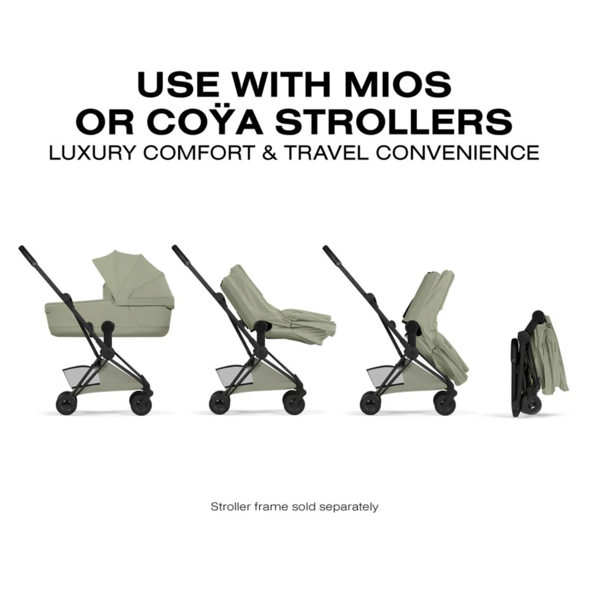 CYBEX MIOS/COYA Fold Lux Carry Cot Style Collection - Sage Green