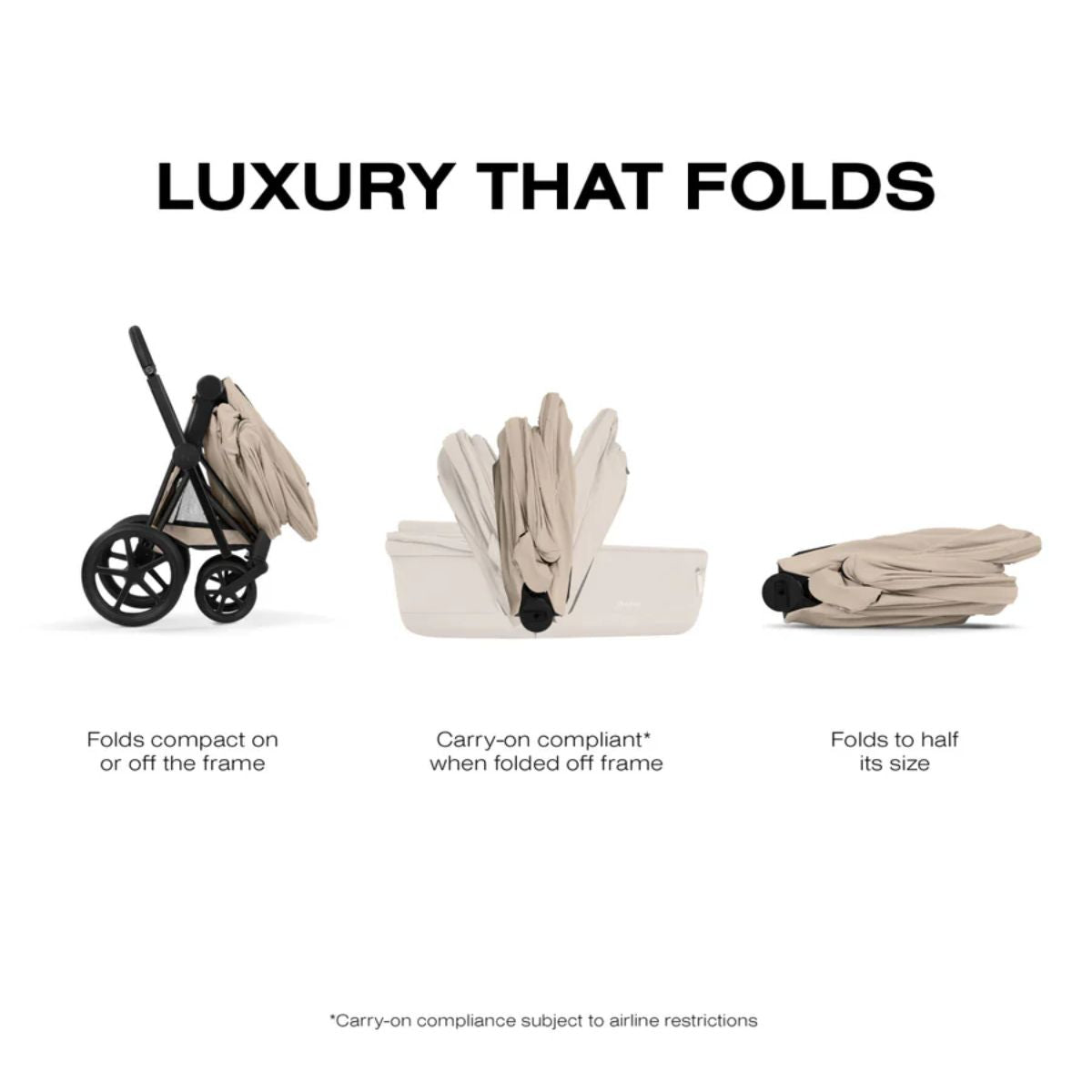 CYBEX PRIAM Fold Lux Carry Cot - Cozy Beige