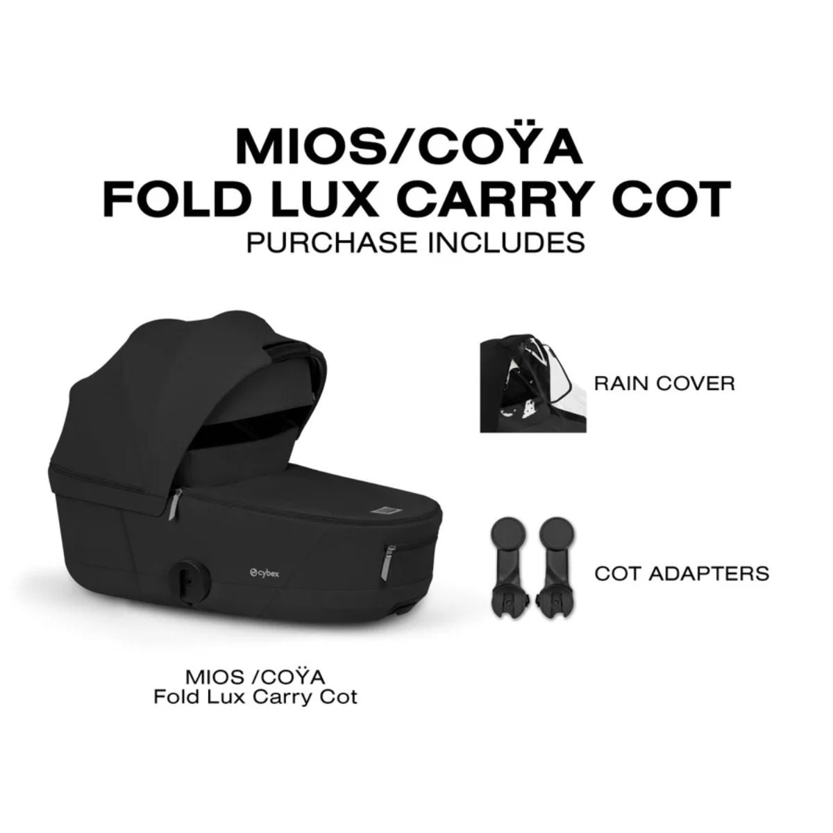 CYBEX PRIAM Fold Lux Carry Cot - Sepia Black