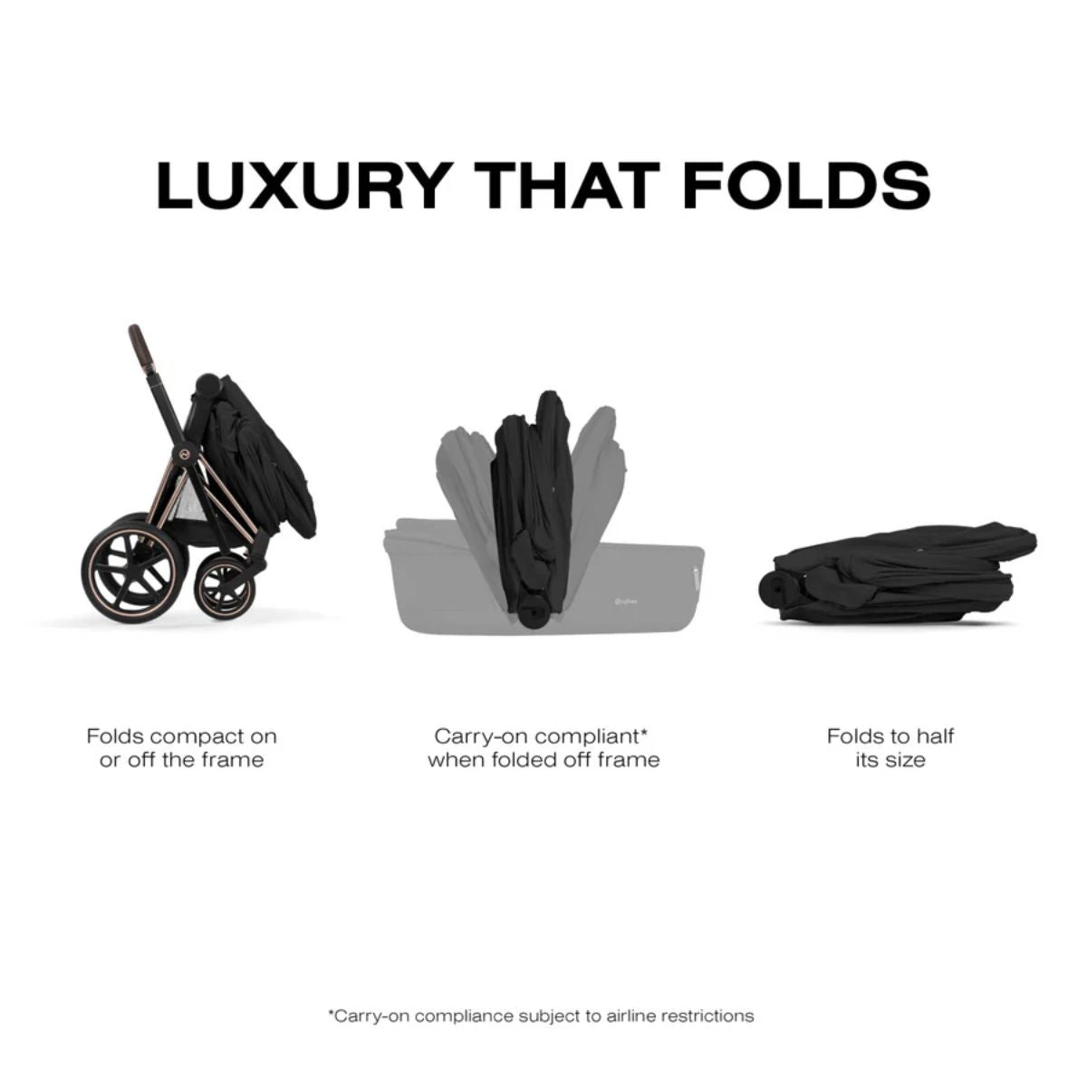 CYBEX PRIAM Fold Lux Carry Cot - Sepia Black
