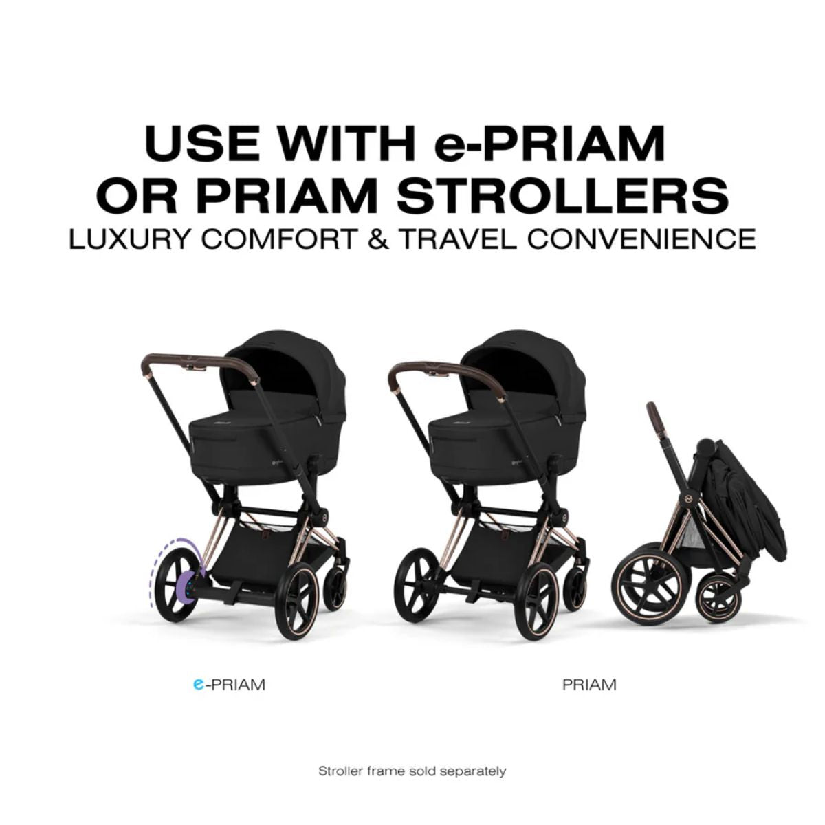 CYBEX PRIAM Fold Lux Carry Cot - Sepia Black