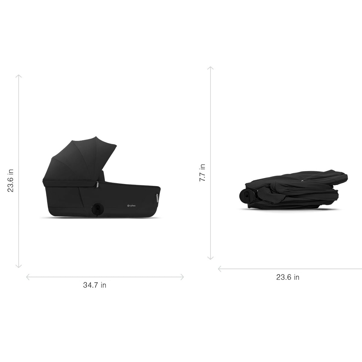 CYBEX PRIAM Fold Lux Carry Cot - Sepia Black
