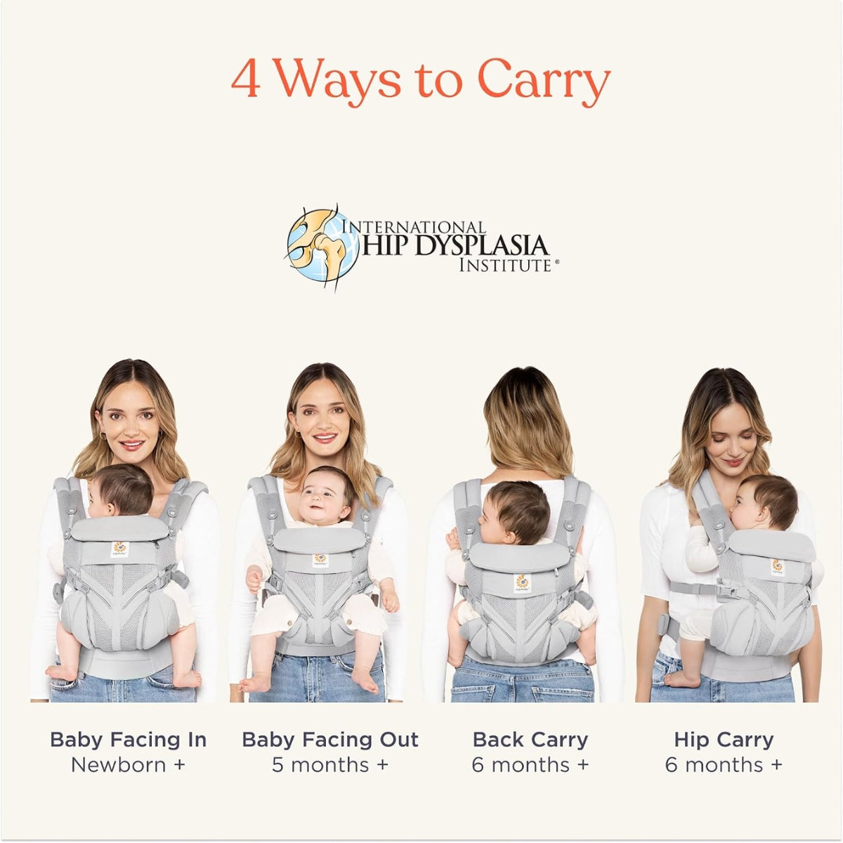 Ergobaby Omni Classic Mesh Baby Carrier - Charcoal Grey