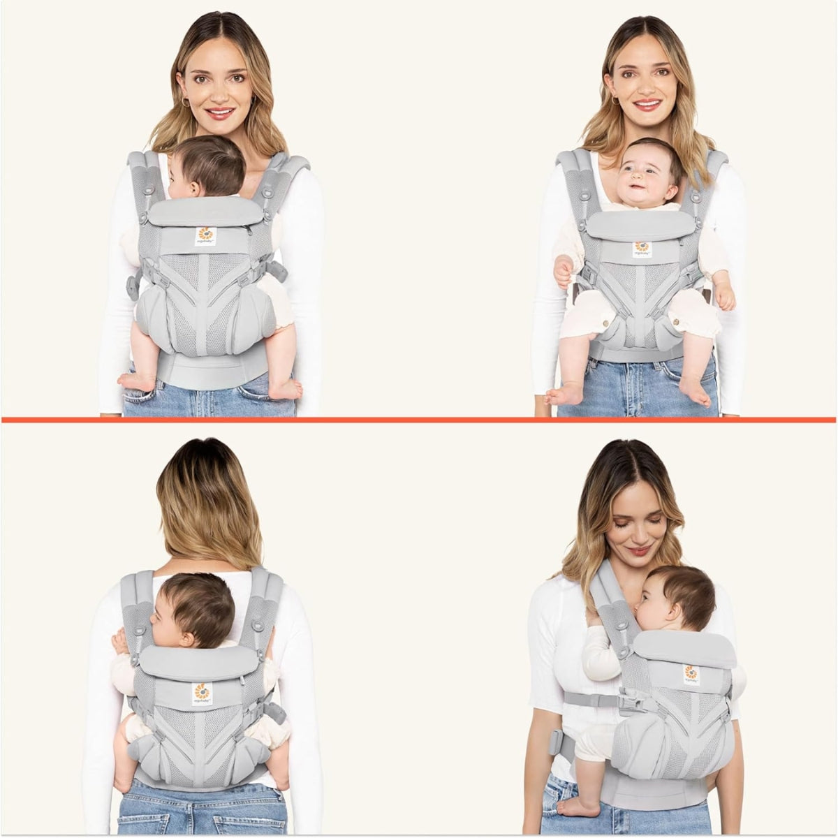 Ergobaby Omni Classic Mesh Baby Carrier - Pearl Grey on Luna Baby Store Miami