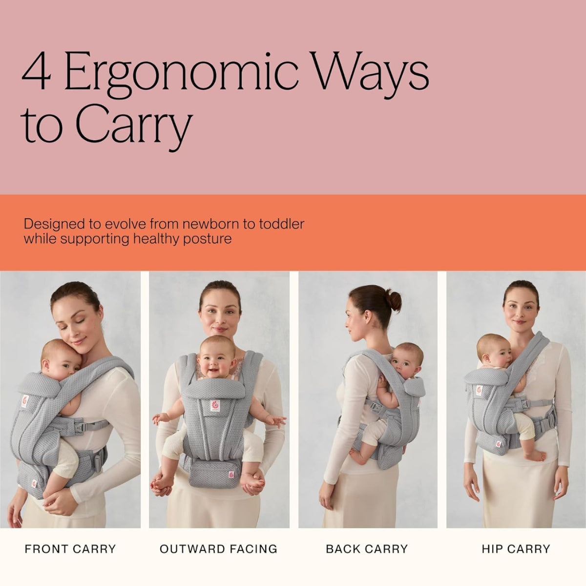 Ergobaby Omni Deluxe Mesh Baby Carrier - Onyx Black on Luna Baby Store Miami