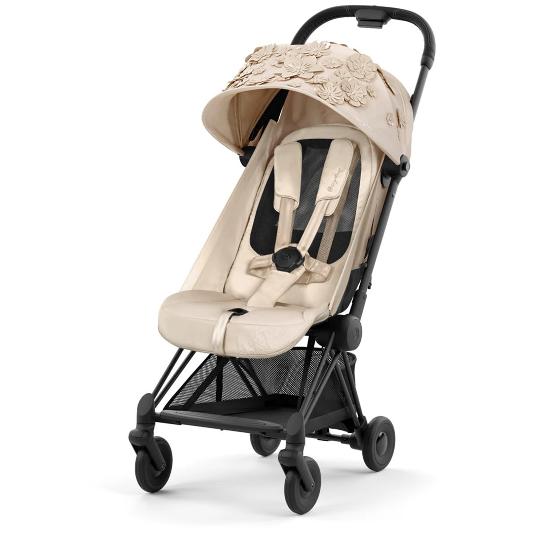 Cybex COYA Compact Stroller - Simply Flowers Beige / Matte Black