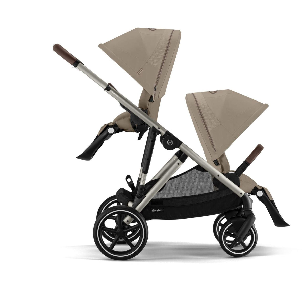 Cybex Gazelle S Single-to-Double Stroller - Taupe Frame / Almond Beige