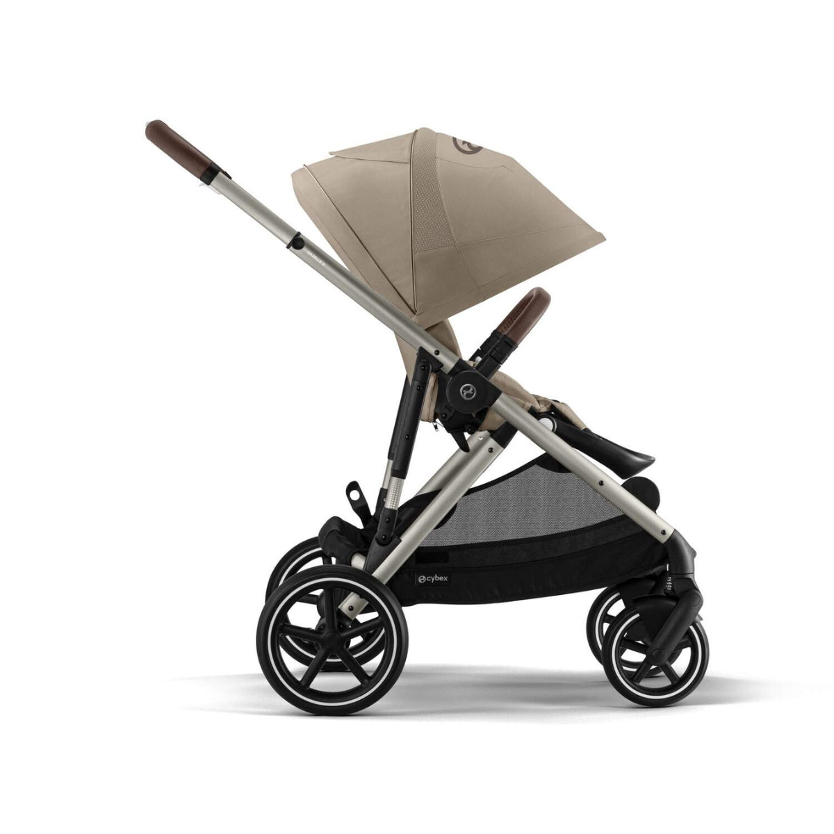 Cybex Gazelle S Single-to-Double Stroller - Taupe Frame / Almond Beige