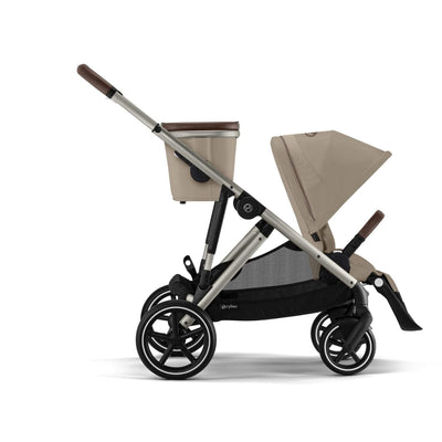 Cybex Gazelle S Single-to-Double Stroller - Taupe Frame / Almond Beige