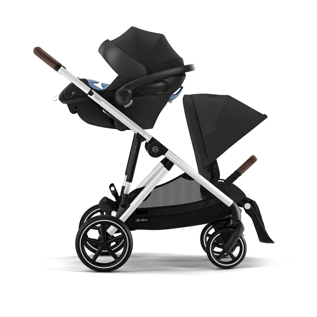 Cybex Gazelle S Single-to-Double Stroller - Silver Frame / Moon Black