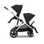 Cybex Gazelle S Single-to-Double Stroller - Silver Frame / Moon Black