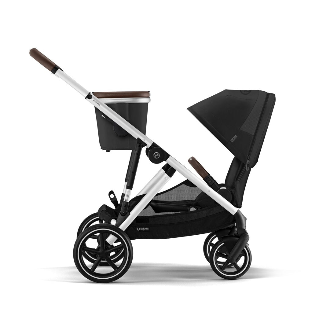 Cybex Gazelle S Single-to-Double Stroller - Silver Frame / Moon Black