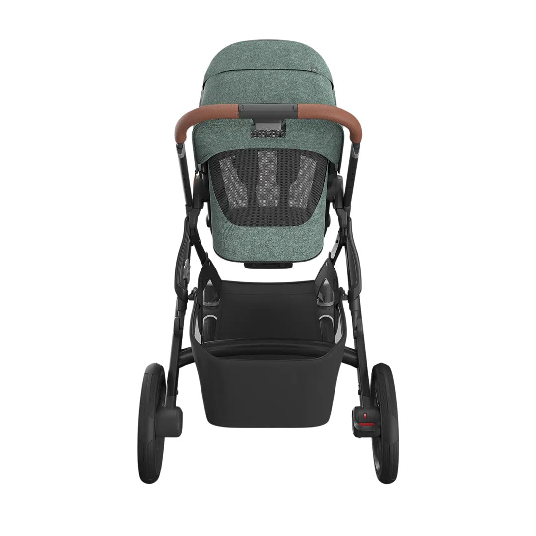 Uppababy Vista V3 Stroller - Gwen Green Mélange/Carbon Frame/Saddle Leather