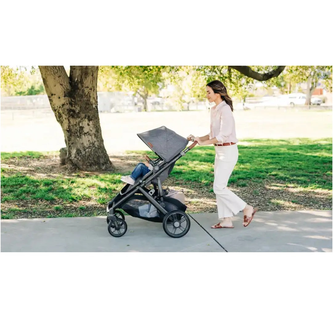 Uppababy Vista V3 Stroller - Theo Dark Taupe/Silver Frame/Chestnut Leather