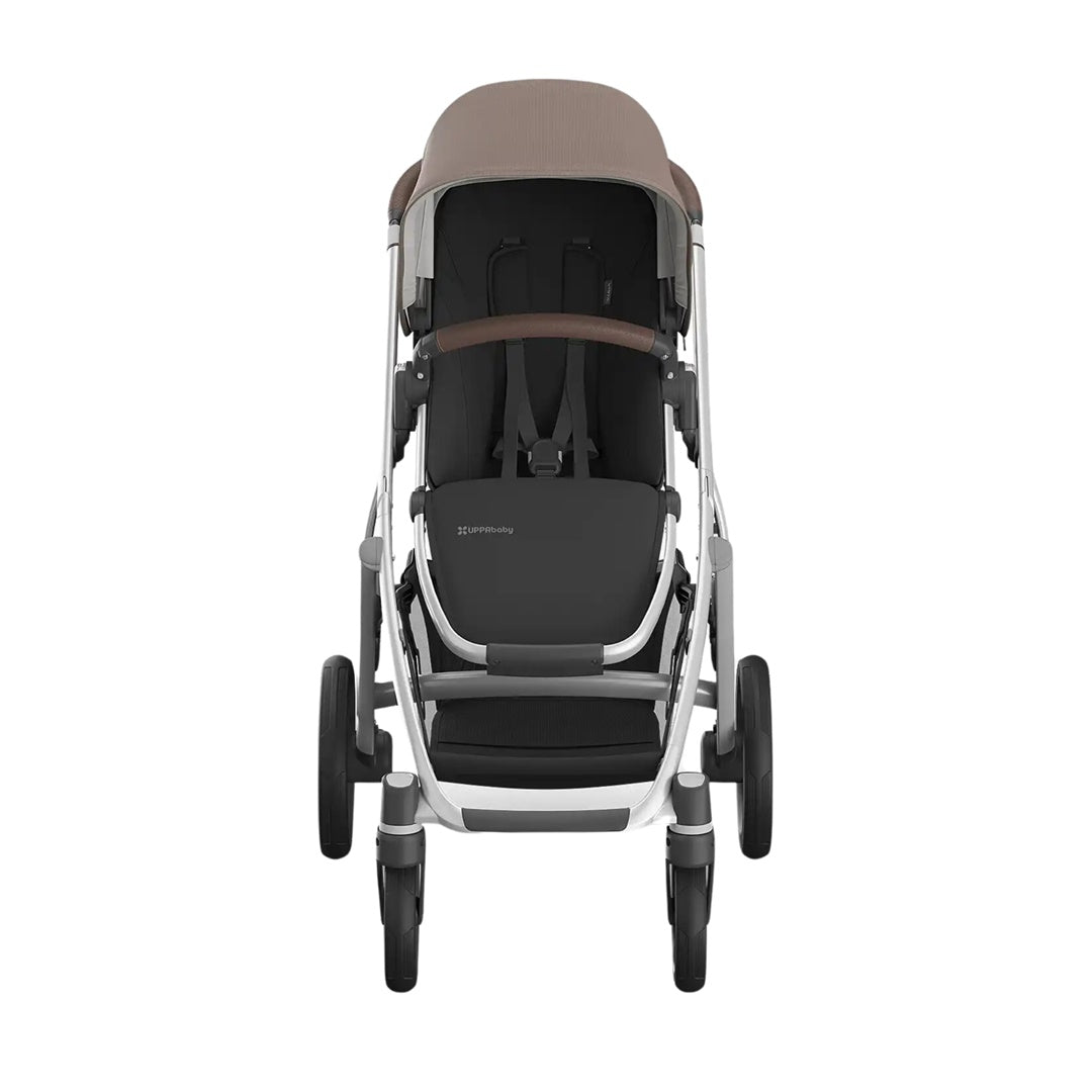 Uppababy Vista V3 Stroller - Theo Dark Taupe/Silver Frame/Chestnut Leather