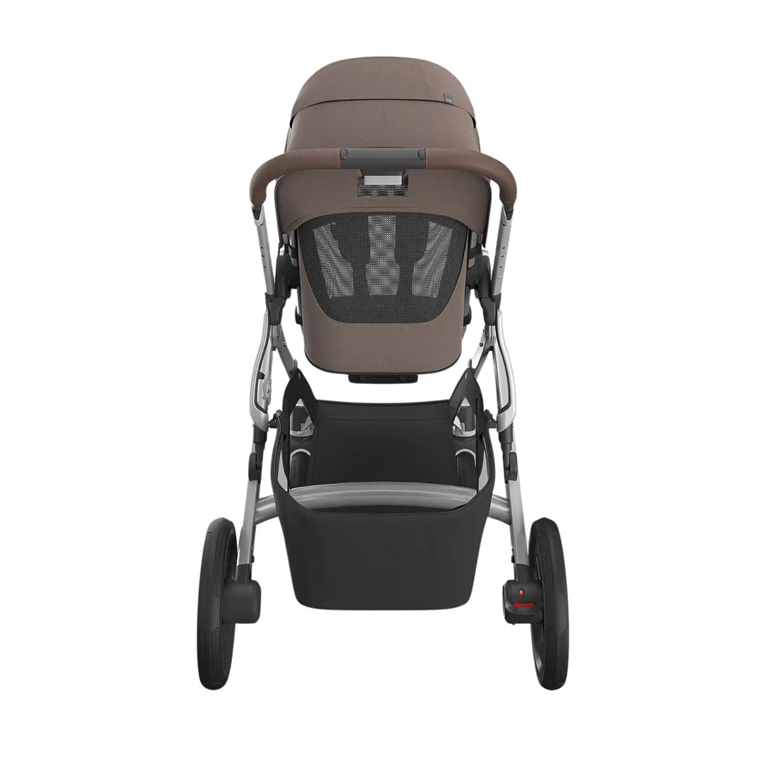 Uppababy Vista V3 Stroller - Theo Dark Taupe/Silver Frame/Chestnut Leather