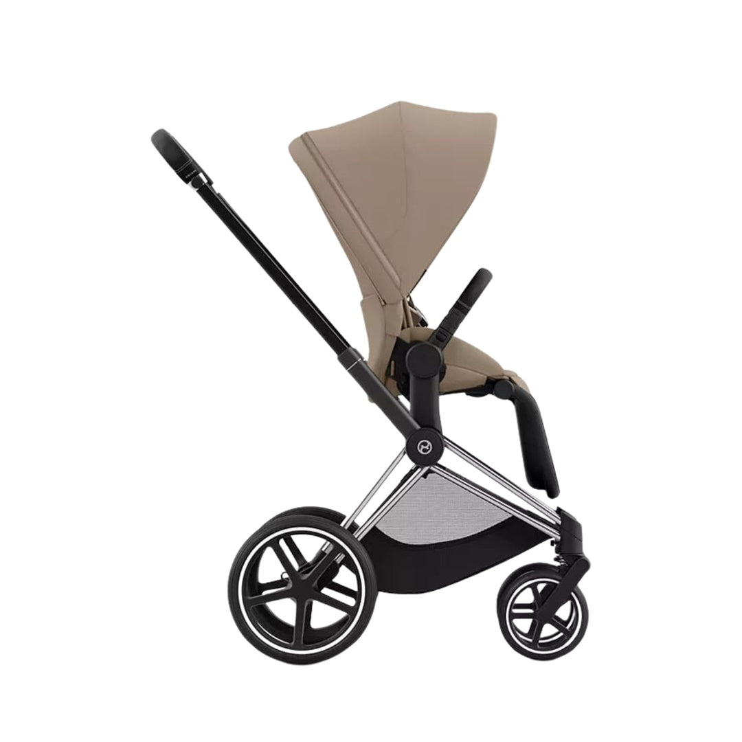 Cybex Priam 4 Stroller - Chrome Black / Cozy Beige - Smooth Ride on Any Terrain