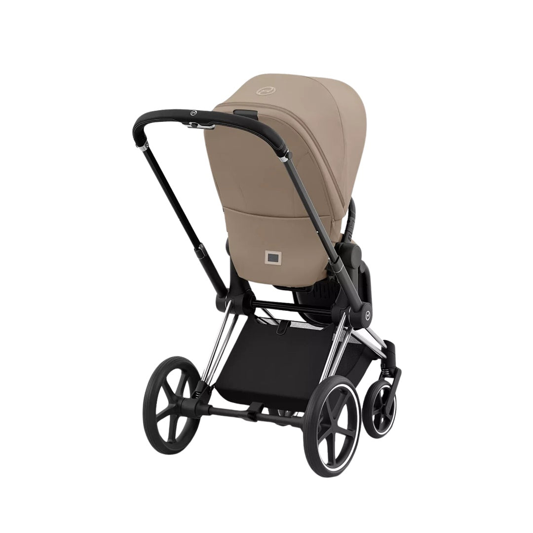 Cybex Priam 4 Stroller - Chrome Black / Cozy Beige - Premium Design and Convenience