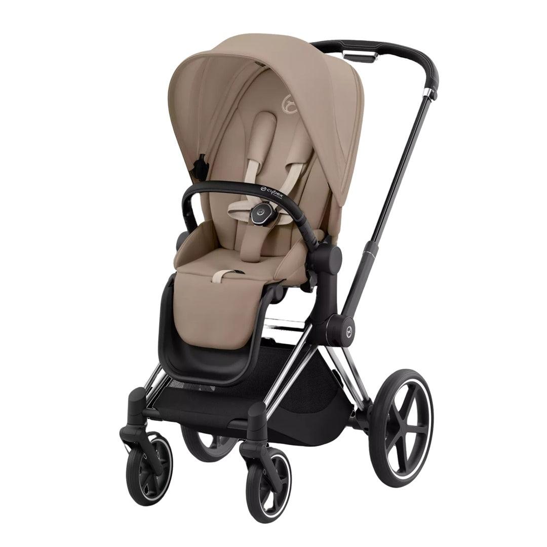 Cybex Priam 4 Stroller - Chrome Black / Cozy Beige - 3 in 1 Travel System