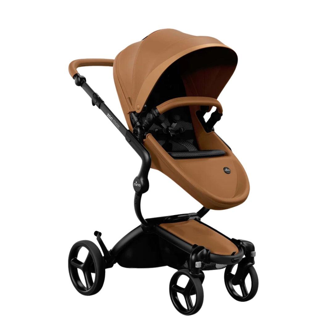 Carrinho de Bebê Mima Xari Max Caramelo Com Estrutura e Assento Preto - Mima Babytunes