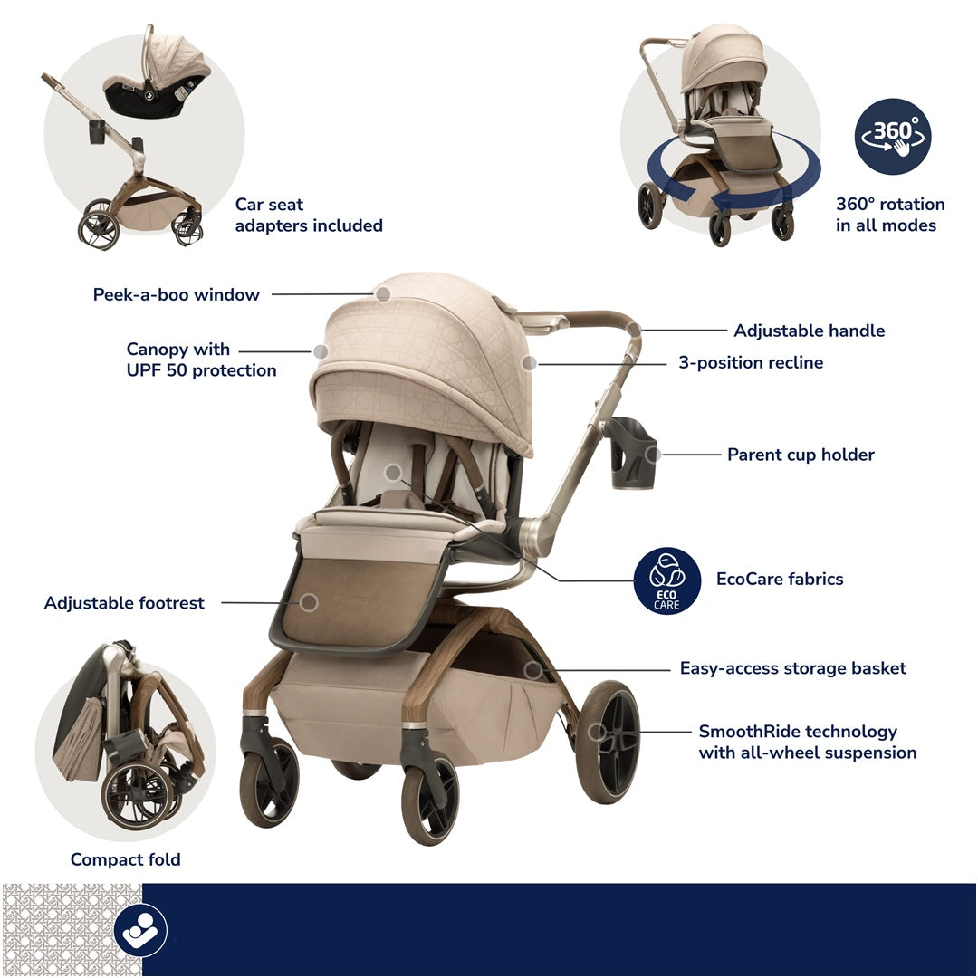 Maxi-Cosi Kindred Tana 360 Rotating Modular Stroller Natural Heritage