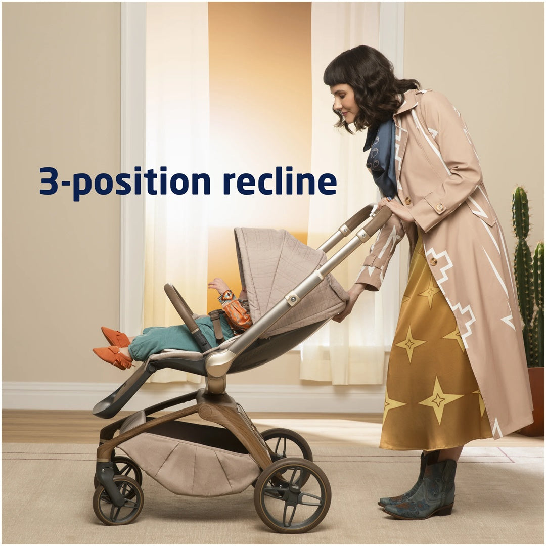 maxi cosi recline Maxi-Cosi Kindred Tana 360 Rotating Modular Stroller Natural Heritage