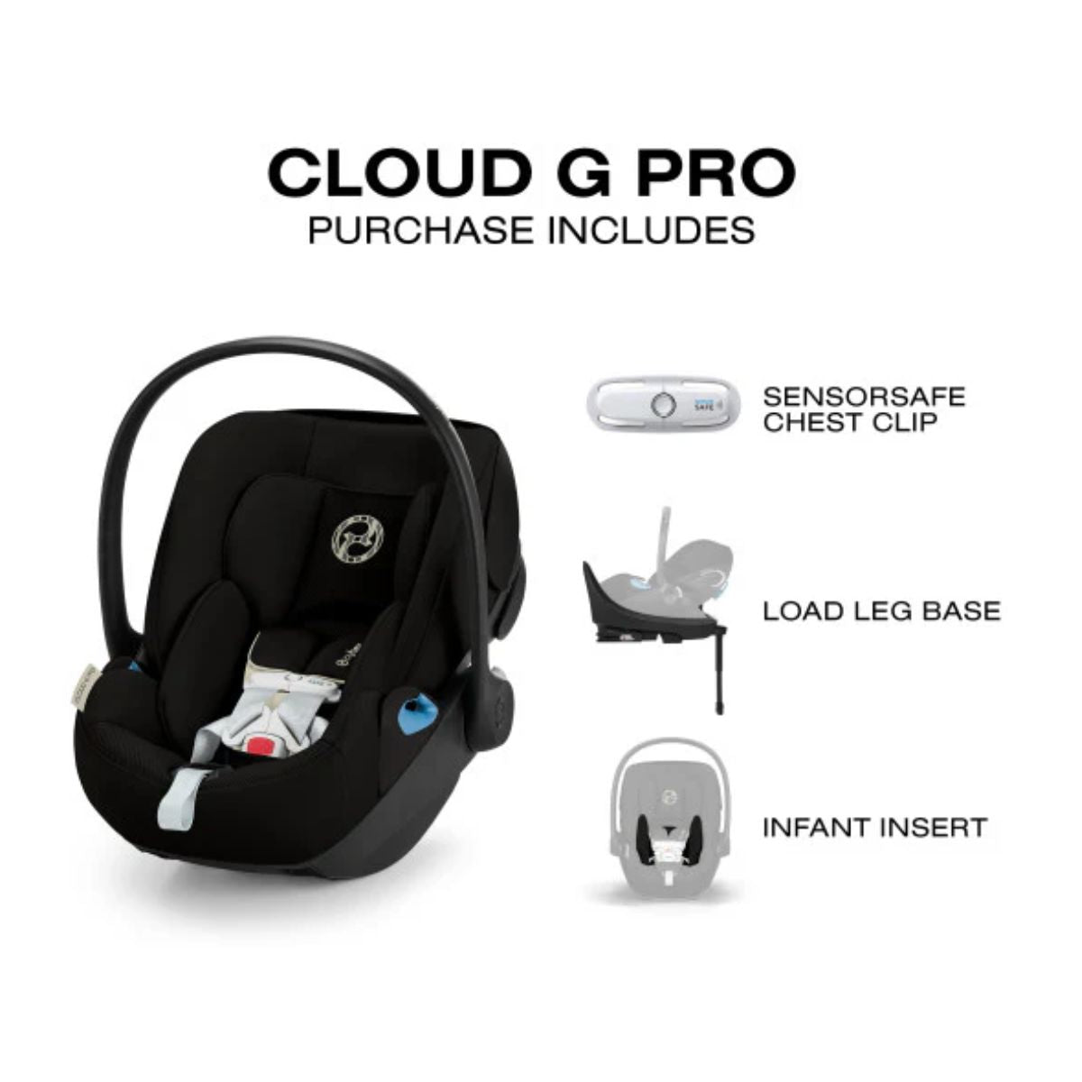 CYBEX Cloud G Pro Comfort Extend Infant Car Seat - Moon Black