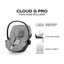 CYBEX Cloud G Pro Comfort Extend Infant Car Seat - Stone Grey
