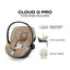 CYBEX Cloud G Pro Comfort Extend Infant Car Seat - Almond Beige