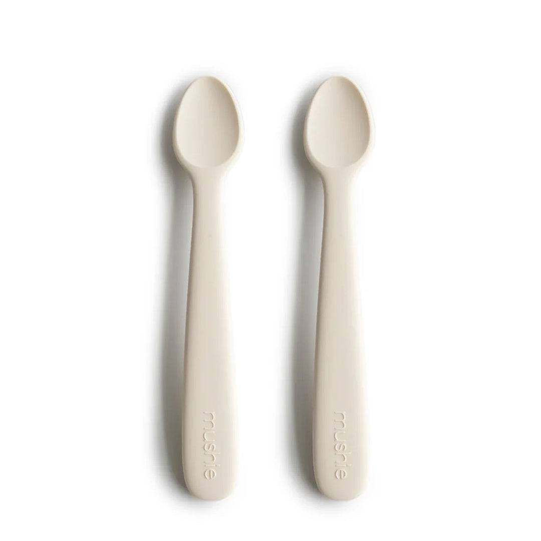 Mushie Silicone Feeding Spoons (Ivory) 2-Pack