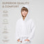 Comfy Cubs Muslin Hooded Baby Bath Robe 100% Cotton White - 6-12M on Luna Baby Store Miami